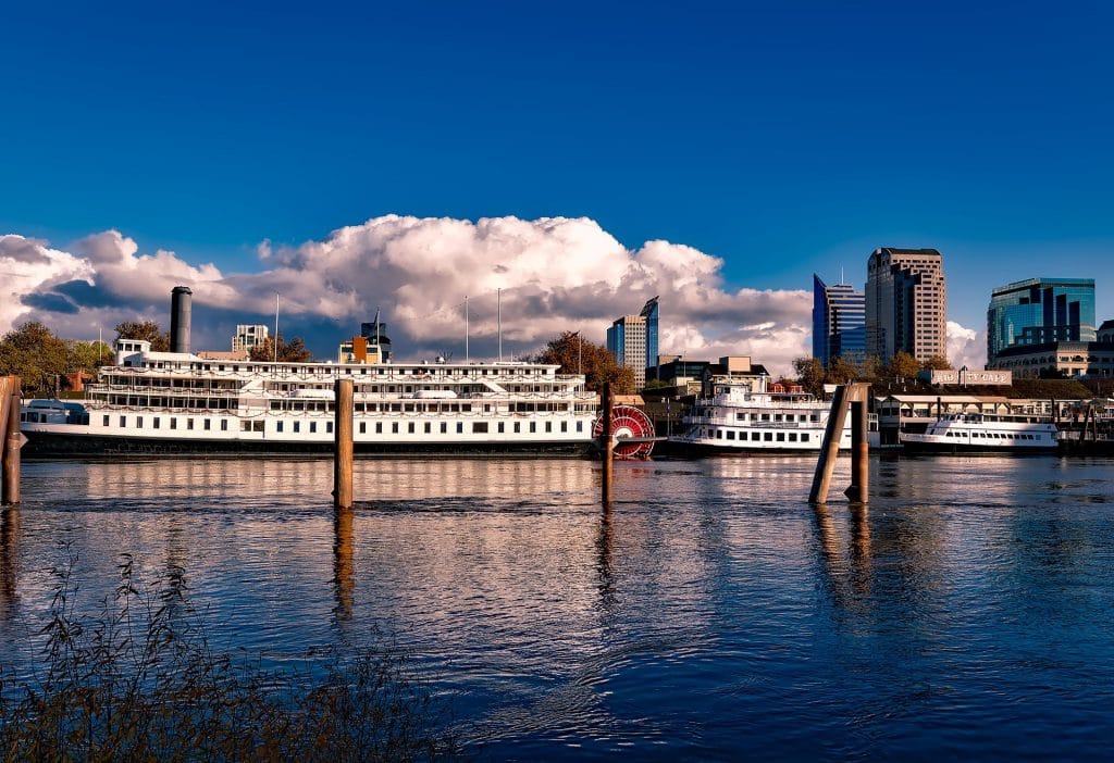 Ferry boats parked in Sacramento, California