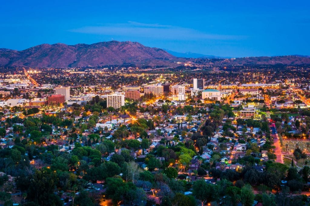 Aerial view of Riverside, California